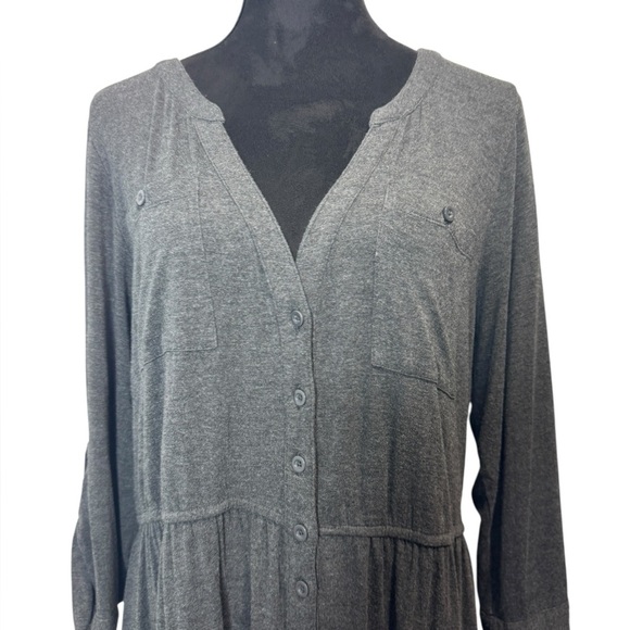 Torrid Long Sleeve Dress Grey - Picture 3 of 9